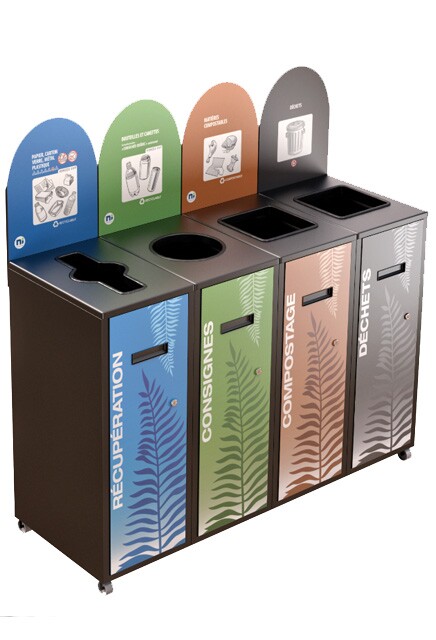 MULTIPLUS 4-Stream Recycling Station 58L #NIMU5804P3GRI