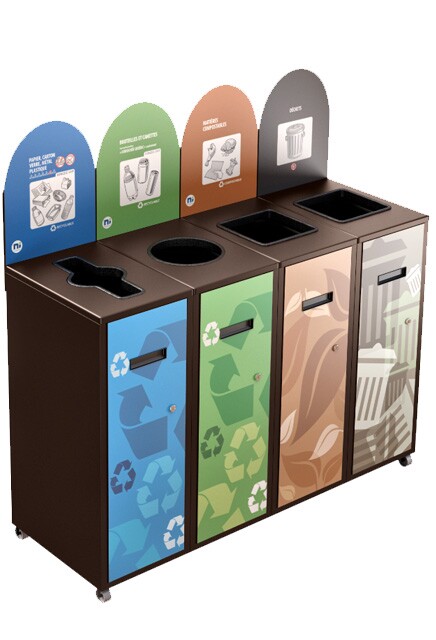 MULTIPLUS 4-Stream Recycling Station 58L #NIMU5804P4BRU