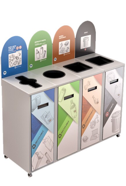 MULTIPLUS 4-Stream Recycling Station 58L #NIMU5804P5BLA