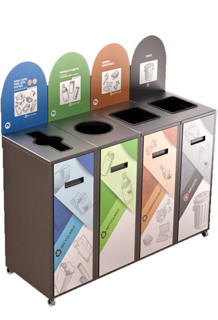 MULTIPLUS 4-Stream Recycling Station 58L #NIMU5804P5GRI