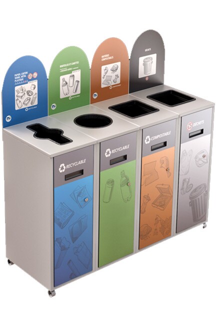 MULTIPLUS 4-Stream Recycling Station 58L #NIMU5804P6BLA
