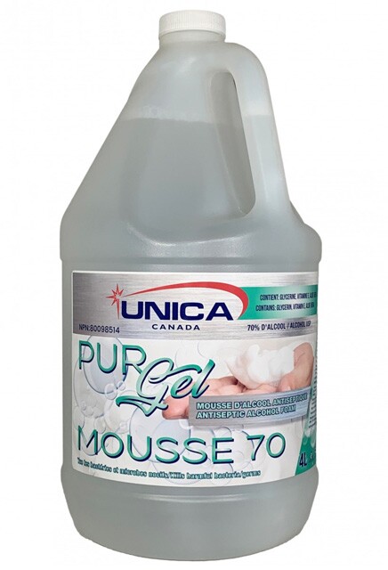 PURGEL MOUSSE 70, Assainisseur à main en mousse, 70% alcool, 4L #QC0S2207000