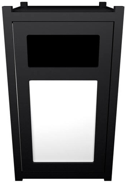 VISION Poubelle extérieur avec panneau d'affichage 45 gal #BU119778000