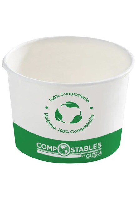 White COmpostable Cardboard Food Bowl #GL062160000