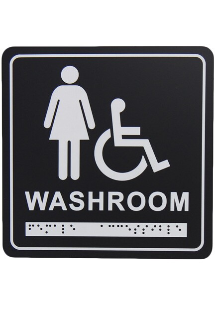 Pictogramme pour toilette anglais et braille #FR963BLK000