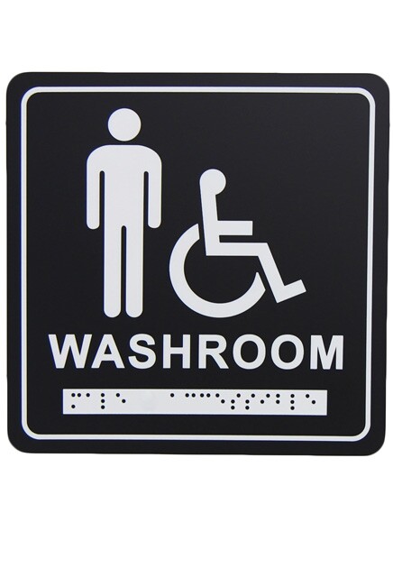 Pictogramme pour toilette anglais et braille #FR962BLK000