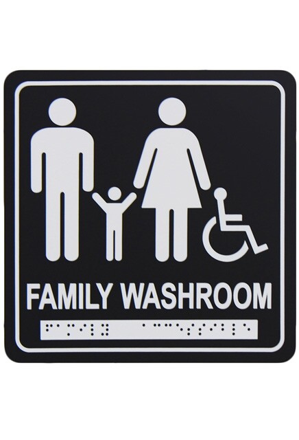 Pictogramme pour toilette familiale en braille #FR959BLK000