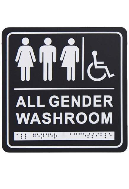 Washroom Gender Neutral with Braille Emboss #FR966BLK000