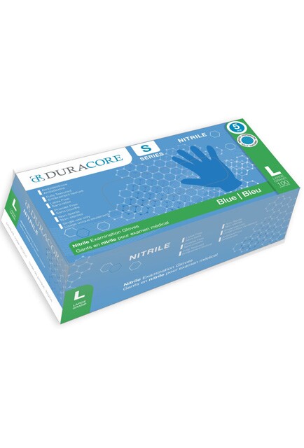 DURACORE Gant d'examen en nitrile sans poudre bleu #SE0S5203000