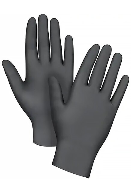 Gants en nitrile noir 5 mils sans poudre, résistant à la perforation #TQSGP777000