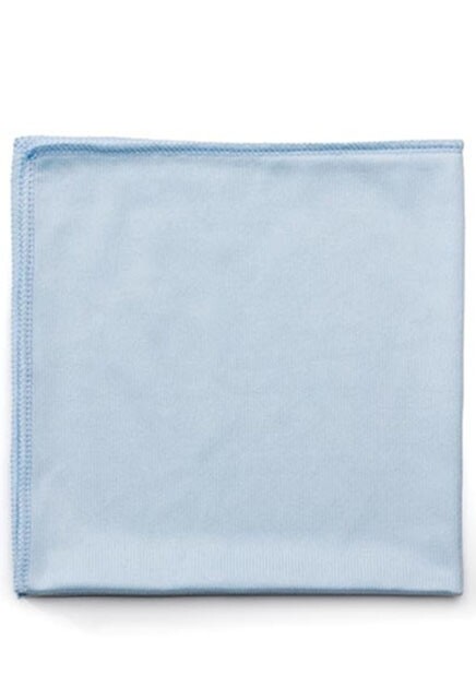 Hygen Q630 Blue Microfiber Cloths 16'' x 16'' for Glass and Windows #RB00Q630BLE