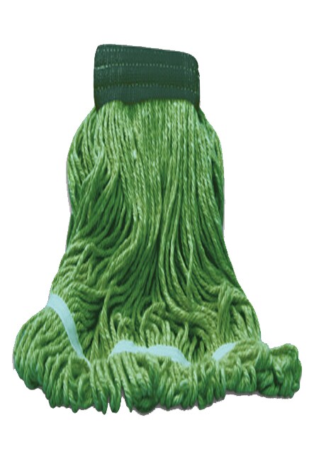 Synthetic Green Looped End Wet Mop Wide Band #CA020016VER