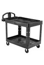 Chariot utilitaire à 2 tablettes et roulettes silencieuses Executive