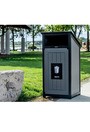 AURA Poubelle extérieure avec panneau d'affichage 32 gal