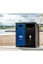 AURA Outdoor Double Recycling Station 64 Gal