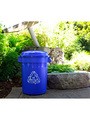 Poubelle We Recycle avec ruban de mobius simple bleue TRC, 32 gal