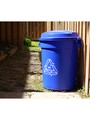 Poubelle We Recycle avec ruban de mobius simple bleue TRC, 32 gal