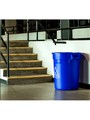 Poubelle We Recycle avec ruban de mobius simple bleue TRC, 32 gal