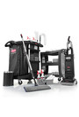 Chariot de service à 3 tablettes et 2 côtés fermés Rubbermaid 9T68 modèle Executive