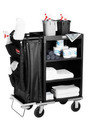 Chariot de ménage simple à 4 tablettes Rubbermaid 9T61 Deluxe