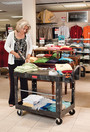 Utility Cart with 2 Flat Shelves 25" x 54" Rubbermaid 4545