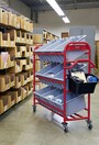 Tote Picking Cart With 3 Angled Shelves