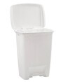 White Plastic Step-On Trash Can, 8 gallons