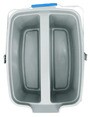 Seau double en plastique avec poignée, gris 14 L