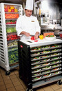 Chariot noir pour plateaux alimentaires