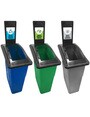 Affiches autocollantes trilingues pour station de recyclage