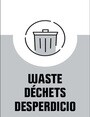 Affiches autocollantes trilingues pour station de recyclage