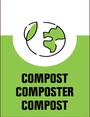Affiches autocollantes trilingues pour station de recyclage