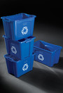 571473 Bac de recyclage avec logo bleu 14 gal