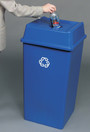395973 UNTOUCHABLE Square Recycling Container Blue 50 gal