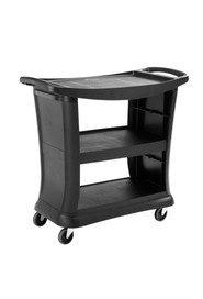 Chariot de service à 3 tablettes et 2 côtés fermés Rubbermaid 9T68 modèle Executive #RB009T68NOI