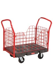 Chariot de manutention à panneaux latéraux grillagés Rubbermaid 4484 #RB004484NOI