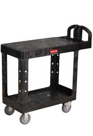 Utility Cart with 2 Flat Shelves 26" x 44" Rubbermaid 4525 #RB004525NOI