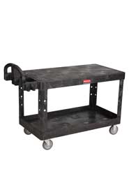 Utility Cart with 2 Flat Shelves 25" x 54" Rubbermaid 4545 #RB004545NOI