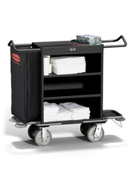 Chariot de ménage double à 4 tablettes Rubbermaid 9T63 #RB009T59NOI