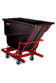 Chariot auto basculant sur rail 2-1/2 verges cubes Rubbermaid 1074 #RB107443NOI
