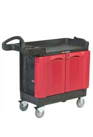 Small Working Cart with 2 Locking Doors Rubbermaid 4512-88 #RB451288NOI