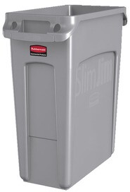 Slim Jim Waste Container with Venting Channels, 23 gal #RB354060GRI