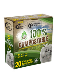 Sacs à ordures compostables, 17 X 16 #GO800201000