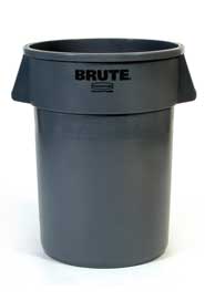 Poubelle grise pour usine alimentaire Rubbermaid 2643 Brute ACIA #RB264316GRI