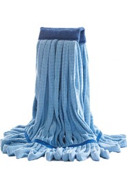 Tubular, Microfiber Wet Mop, Narrow Band, Looped-End, Blue #AG051060000