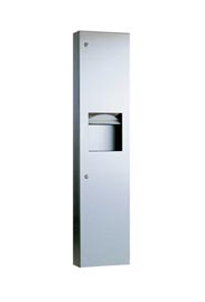 Half Wall Built-in 55'' Paper Dispenser and Waste Receptacle Combo Unit Bobrick B-38032 TRIMLINE #BOB38032000
