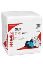 Wypall X60 White Quaterfold Washcloths #KC034865000