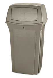 Poubelle extérieure carrée Ranger 8430-88, 35 gal #RB843088BEI