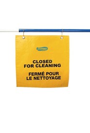 Affiche suspendue bilingue au cadre de porte "Fermé pour le nettoyage" #MR148389000