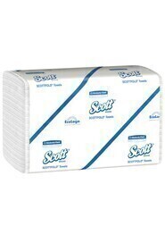 01960 SCOTT White Multifold Paper Towels, 25 x 175 Sheets #KC001960000
